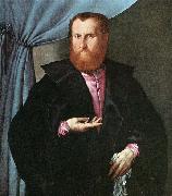 Lorenzo Lotto Portrait of a Man in Black Silk Cloak china oil painting artist